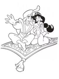 Aladdin en Jasmijn op het tapijt