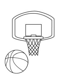 Basketbalkorf met bal