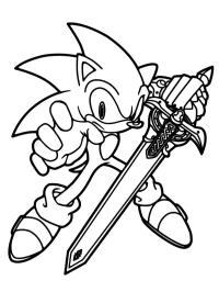 Sonic met zwaard caliburn