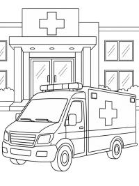 Ambulance bij het ziekenhuis