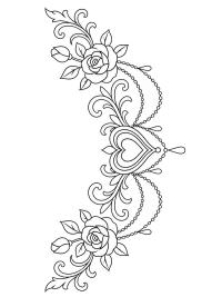 Borst tattoo hart en rozen