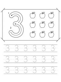 Cijfer 3 leren schrijven