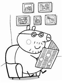 Daddy Pig leest de krant
