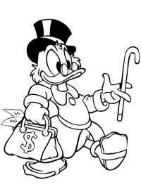 Dagobert Duck met tas vol geld
