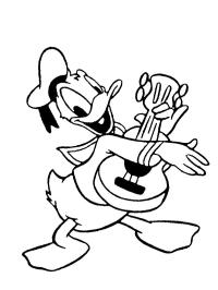 Donald Duck speelt gitaar
