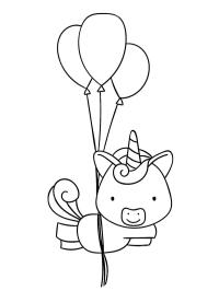 Eenhoorn met ballonnen
