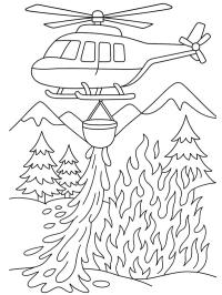 Helikopter blust bosbrand