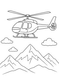Helikopter boven de bergen