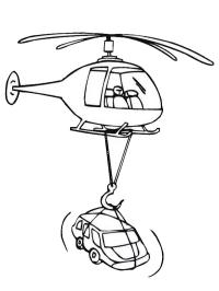 Helikopter takelt auto