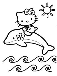 Hello Kitty op een dolfijn