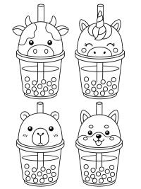 Kawaii bubble tea bekers