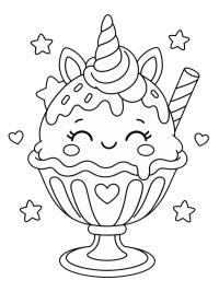 Kawaii eenhoorn-ijscoupe