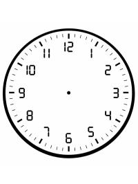 Klok zonder wijzers werkblad