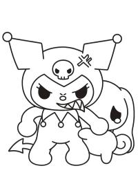 Kuromi beschermt Cinnamoroll