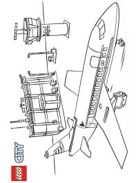 Lego vliegtuig op de luchthaven