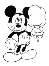 Mickey Mouse eet ijsje