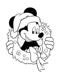 Mickey Mouse in een kerstkrans