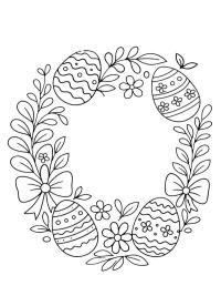 Paaskrans met eieren