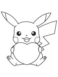 Pikachu houdt een hartje vast