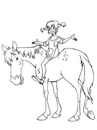 Pippi zit op het paard