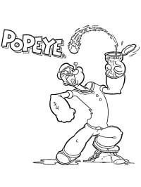 Popeye eet spinazie