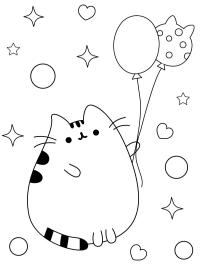 Pusheen met ballonnen