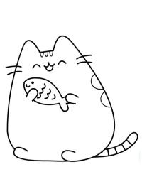 Pusheen met vis