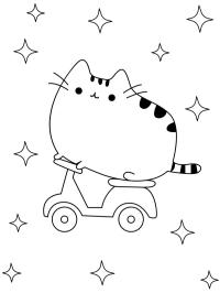 Pusheen op de fiets