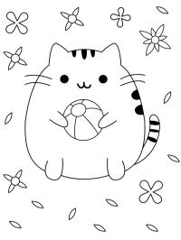 Schattige Pusheen met bal