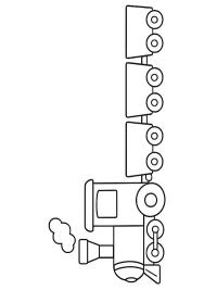 Simpele stoomtrein met wagons