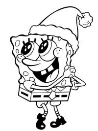 Spongebob met kerstmuts