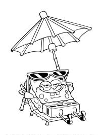 Spongebob op het strand