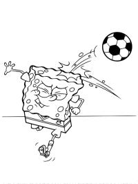 Spongebob speelt voetbal