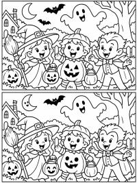 Zoek de 5 verschillen Halloween