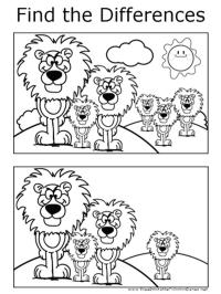 zoek de verschillen: leeuw