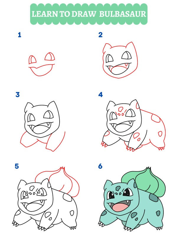 Hoe teken je Bulbasaur?