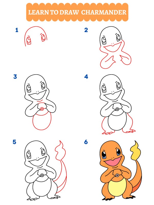 Hoe teken je Charmander?