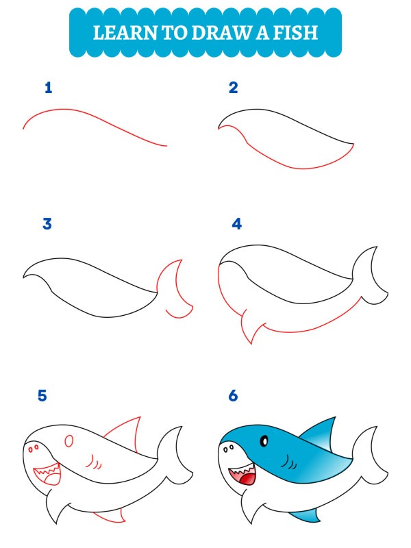 Hoe teken je een haai?