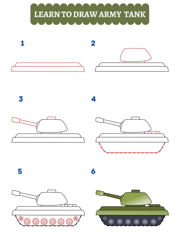 Hoe teken je een leger tank?