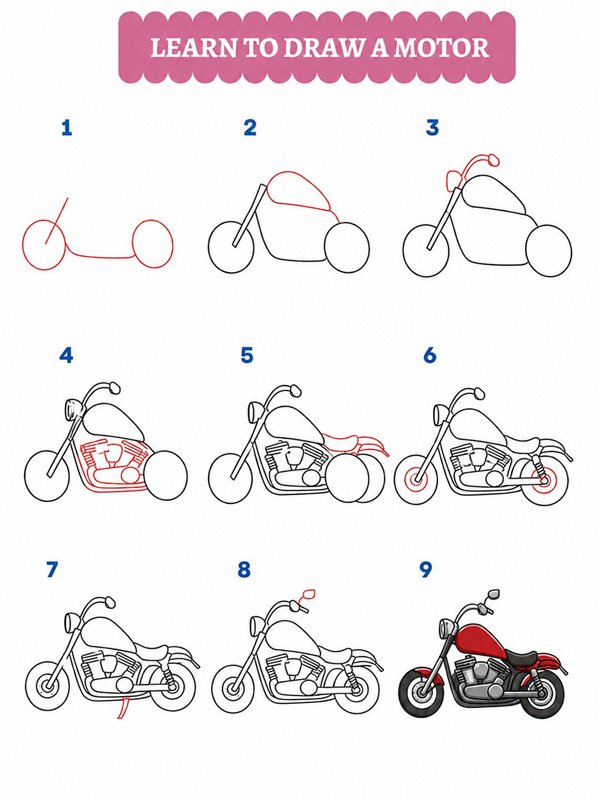 Hoe teken je een motor?