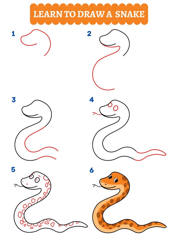 Hoe teken je een slang?