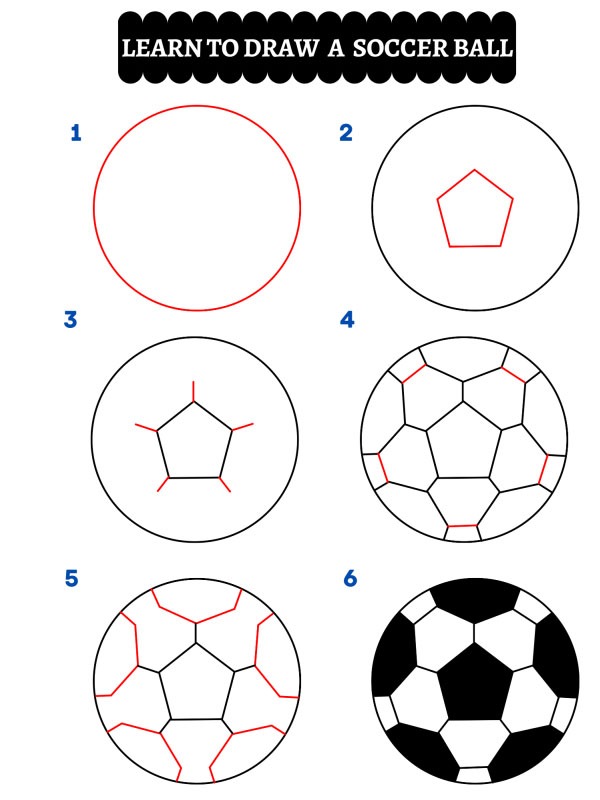 Hoe teken je een voetbal?