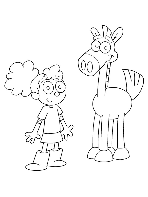 Annie en Pony Kleurplaat