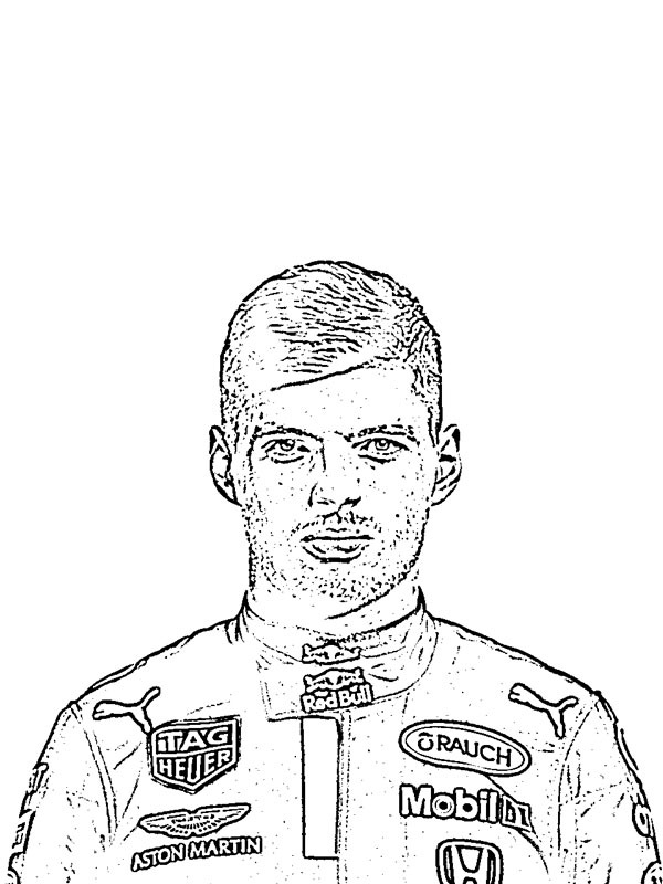 Max Verstappen Kleurplaat Max Verstappen Kleurplaat