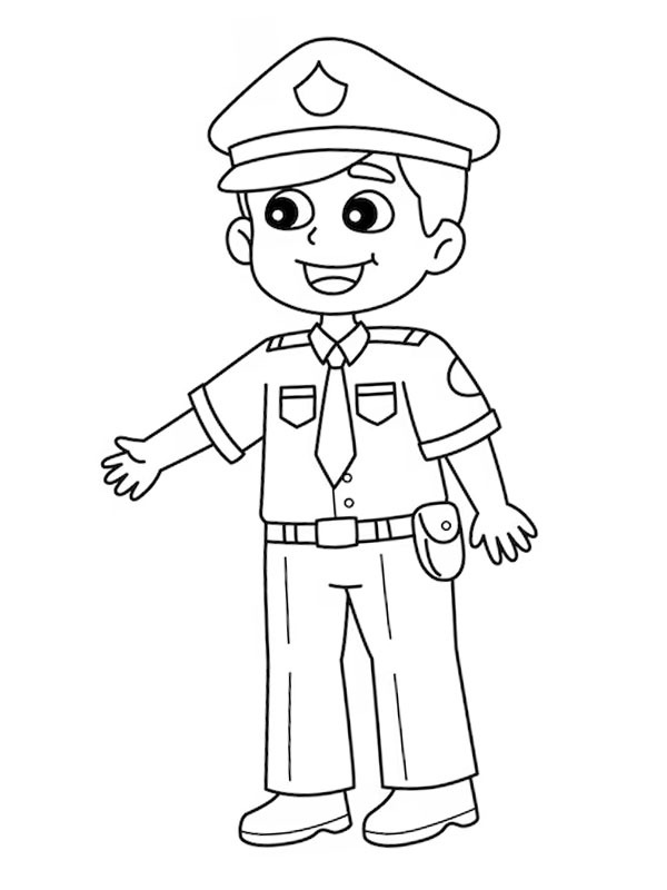 Politieman Kleurplaat