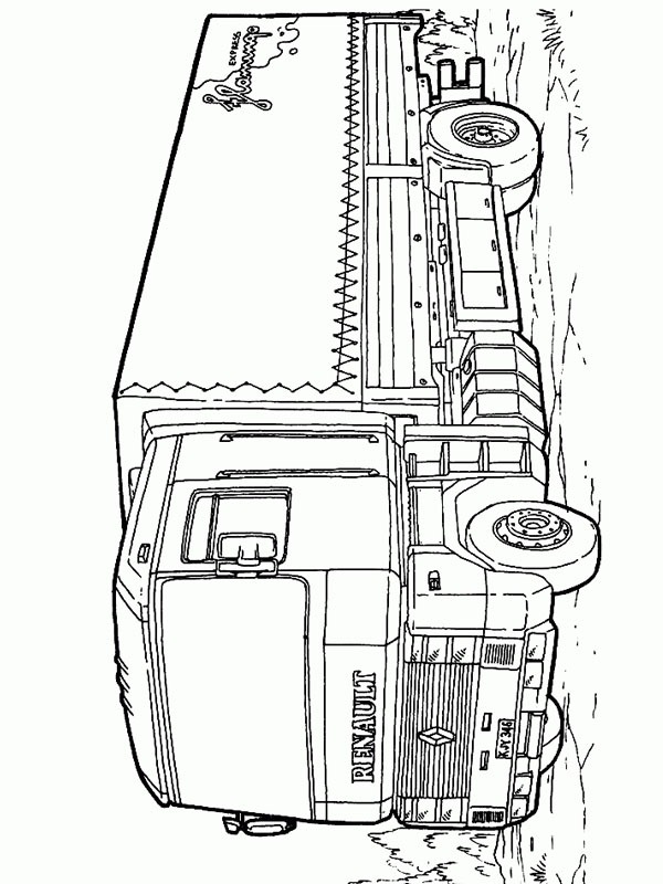 Renault vrachtauto Kleurplaat Renault vrachtauto Kleurplaat