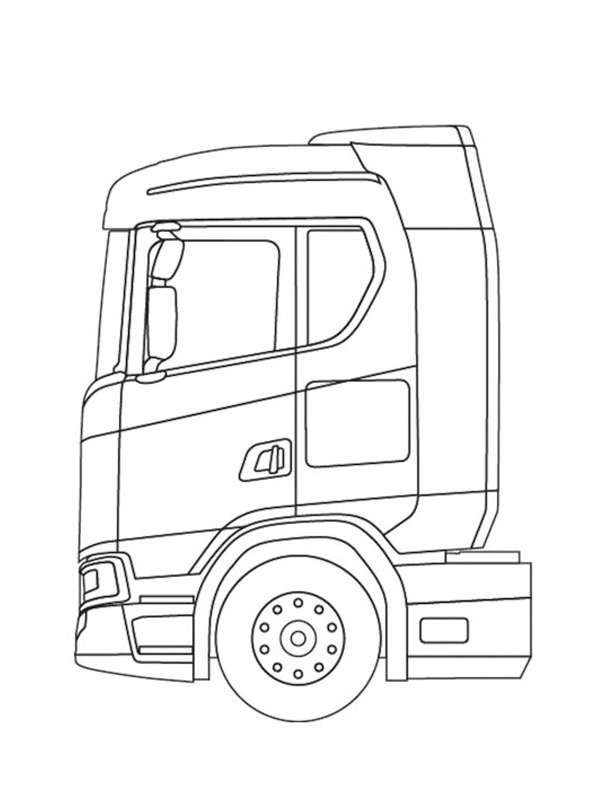Scania vrachtauto Kleurplaat