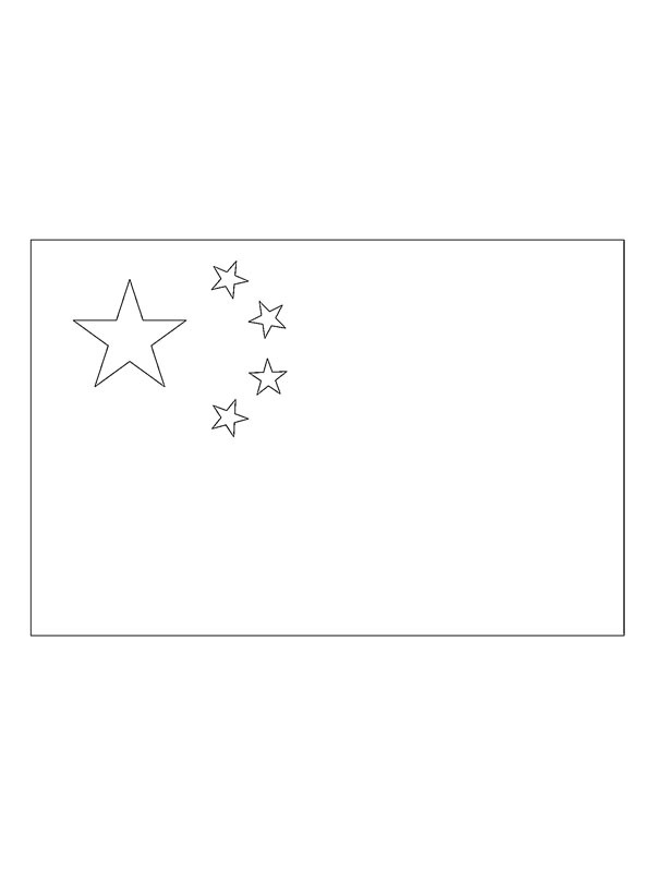 Vlag van China Kleurplaat