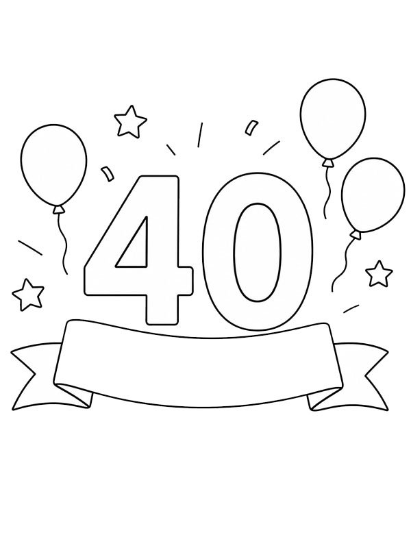 40 jaar kleurplaat
