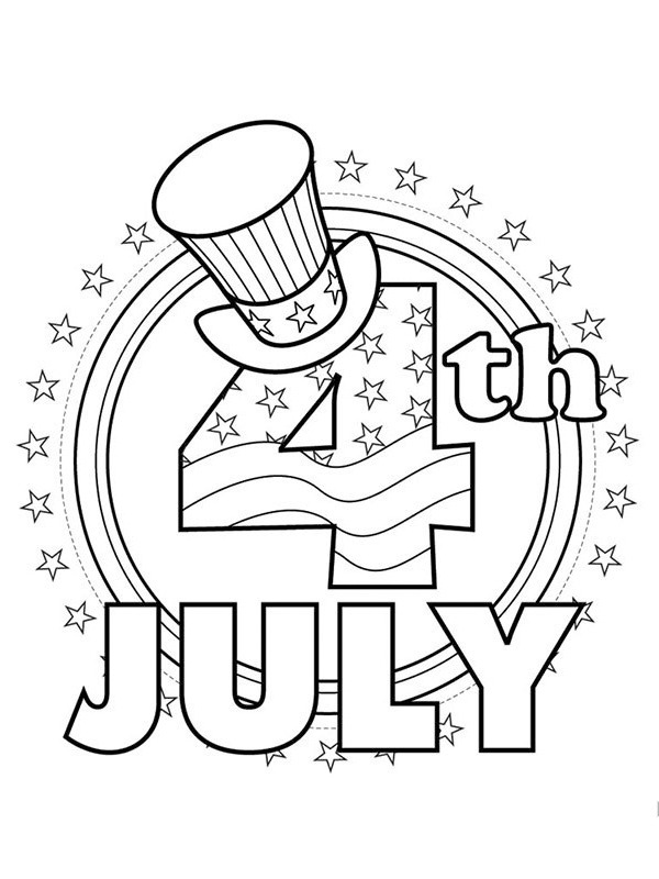 4th of July Kleurplaat